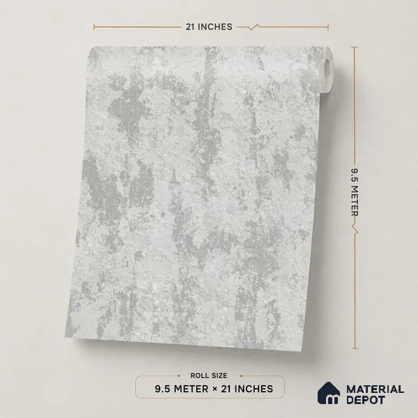 624 | Dark Bold Patch Plaster Patterned Wallpaper - 9.5 Meter x 21 Inch, 55 Sq. Ft.