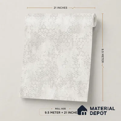 640 | Light Grey Beige Honeycomb Patterned Wallpaper - 9.5 Meter x 21 Inch, 55 Sq. Ft.