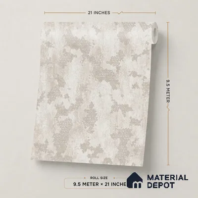 652 | Cream Patchy Plaster Patterned Wallpaper - 9.5 Meter x 21 Inch, 55 Sq. Ft.