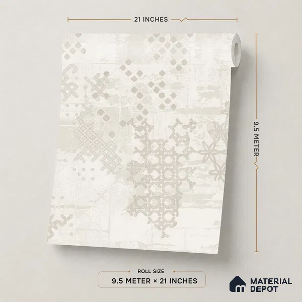667 | 9.5 Meter x 21 Inch Patterned Look Wallpaper - 55 Sq. Ft.