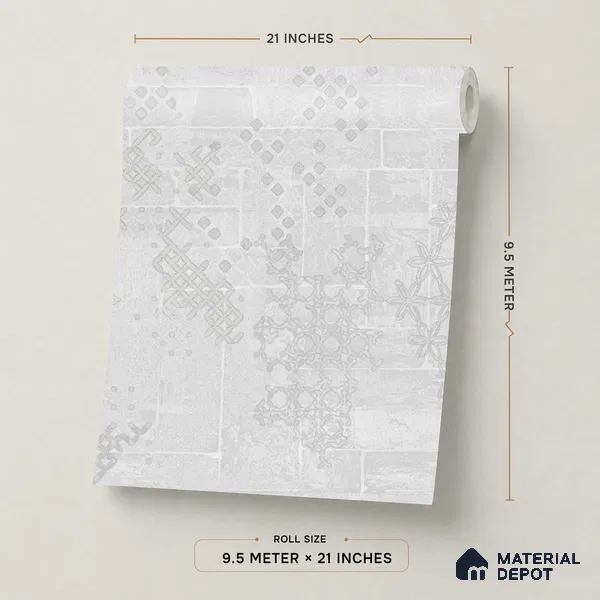 669 | 9.5 Meter x 21 Inch Patterned Look Wallpaper - 55 Sq. Ft.