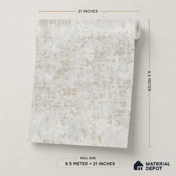 679 | Blue Grey Cloudy Plaster Patterned Wallpaper - 9.5 Meter x 21 Inch, 55 Sq. Ft.