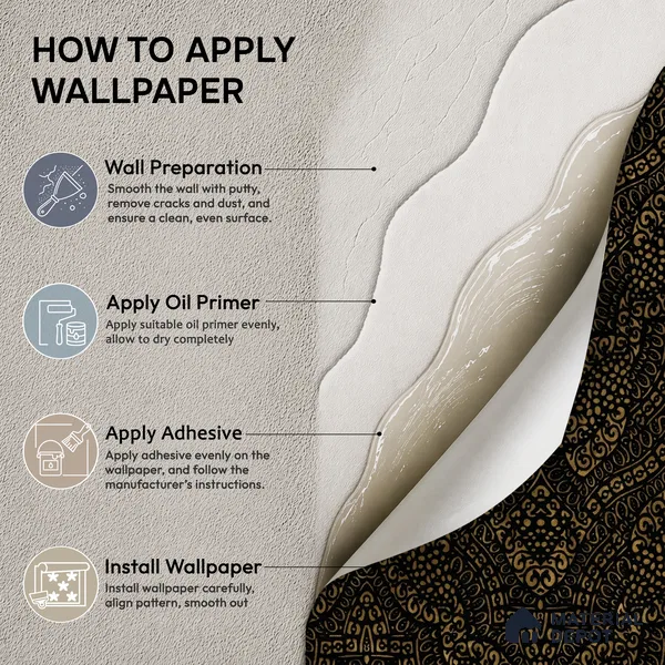 601 | Black & Gold Paisley Damask Patterned Wallpaper - 9.5 Meter x 21 Inch, 55 Sq. Ft.