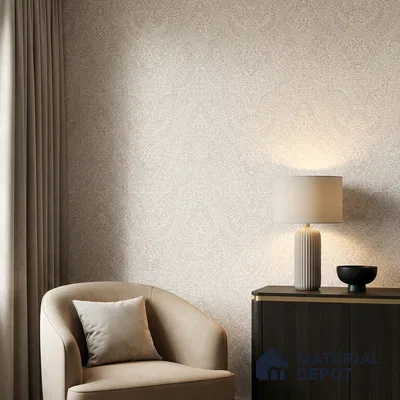 602 | Sand Beige Lace Damask Patterned Wallpaper - 9.5 Meter x 21 Inch, 55 Sq. Ft.