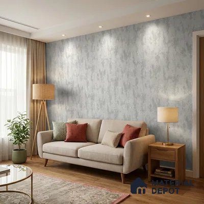 624 | Dark Bold Patch Plaster Patterned Wallpaper - 9.5 Meter x 21 Inch, 55 Sq. Ft.