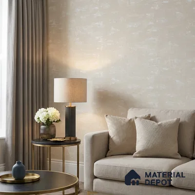 666 | White Cream Bark Plaster Patterned Wallpaper - 9.5 Meter x 21 Inch, 55 Sq. Ft.
