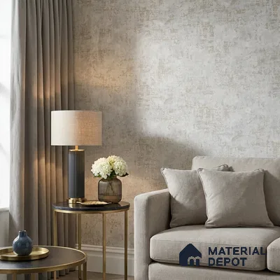 679 | Blue Grey Cloudy Plaster Patterned Wallpaper - 9.5 Meter x 21 Inch, 55 Sq. Ft.
