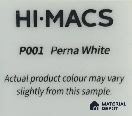 P001 Perna White 12.07 ft x 2.49 ft Bendable Acrylic Solid Surface Corian - 12 mm