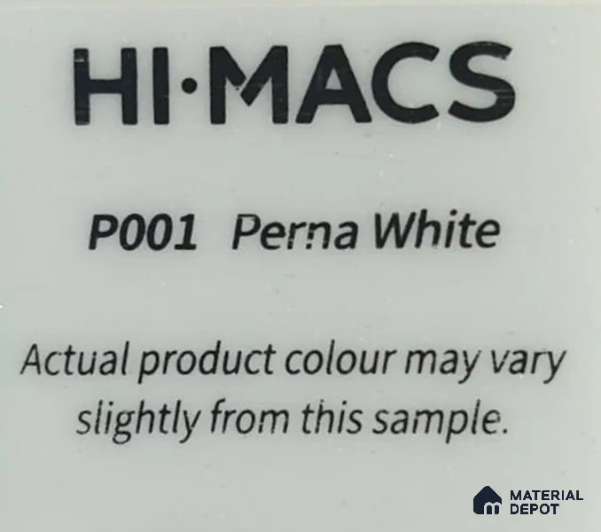 P001 Perna White 8.17 ft x 2.49 ft Bendable Acrylic Solid Surface Corian - 6 mm