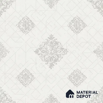 659 | White Grey Diamond Damask Patterned Wallpaper - 9.5 Meter x 21 Inch, 55 Sq. Ft.