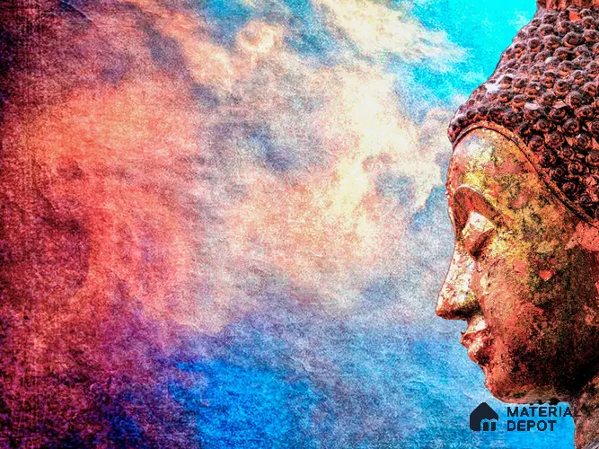 BUD - 02 | Bhuddha Series Abstract Look 40 inches Sandblast Paper (Customized Size Wallpaper)