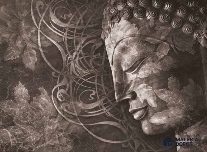 BUD - 03B | Bhuddha Series Abstract Look 52 inches Economy Paper (Customized Size Wallpaper)