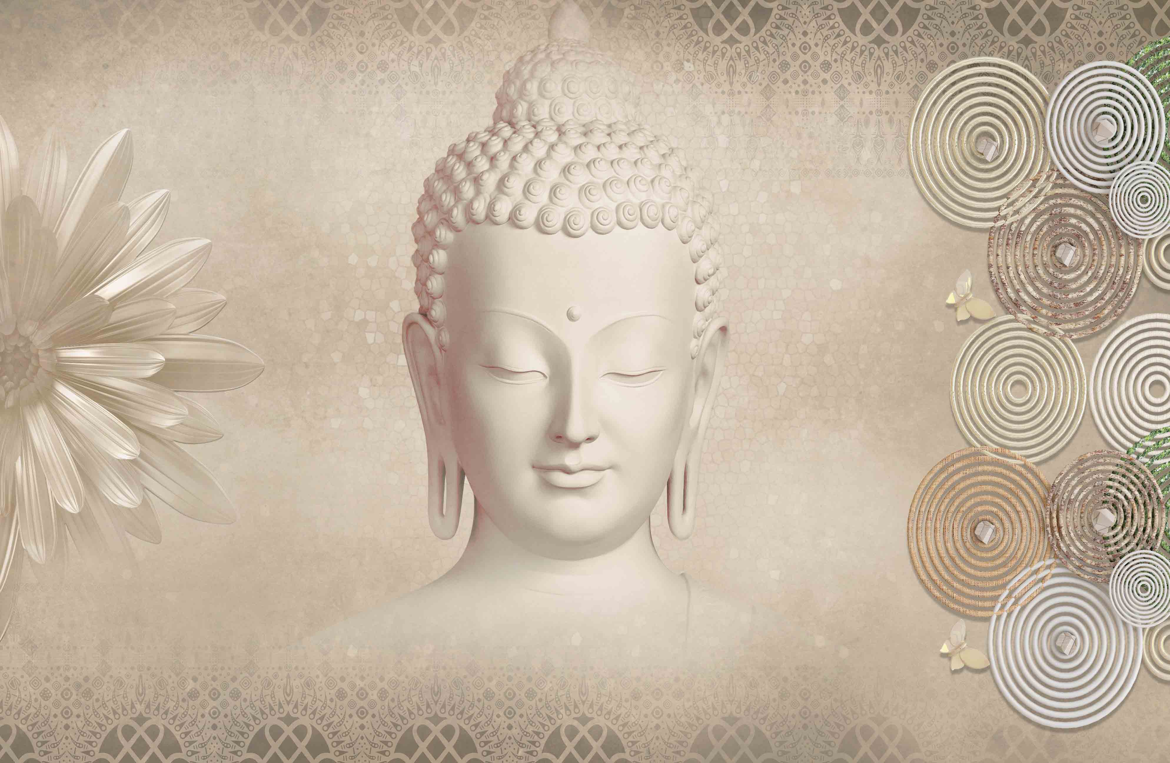 BUD - 12B | Bhuddha Series Abstract Look 40 inches Canvas Paper (Customized Size Wallpaper)
