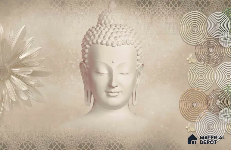 BUD - 12B | Bhuddha Series Abstract Look 52 inches Economy Paper (Customized Size Wallpaper)
