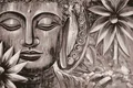 A close-up of a BUD - 25B | Bhuddha Series Abstract Look 40 inches Sandblast Paper (Customized Size Wallpaper) available at Material Depot in Bangalore