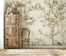 A close-up of a Flower Chinoiserie Mural Canvas Paper 40 inches (Customised Size Wallpaper) available at Material Depot in Bangalore