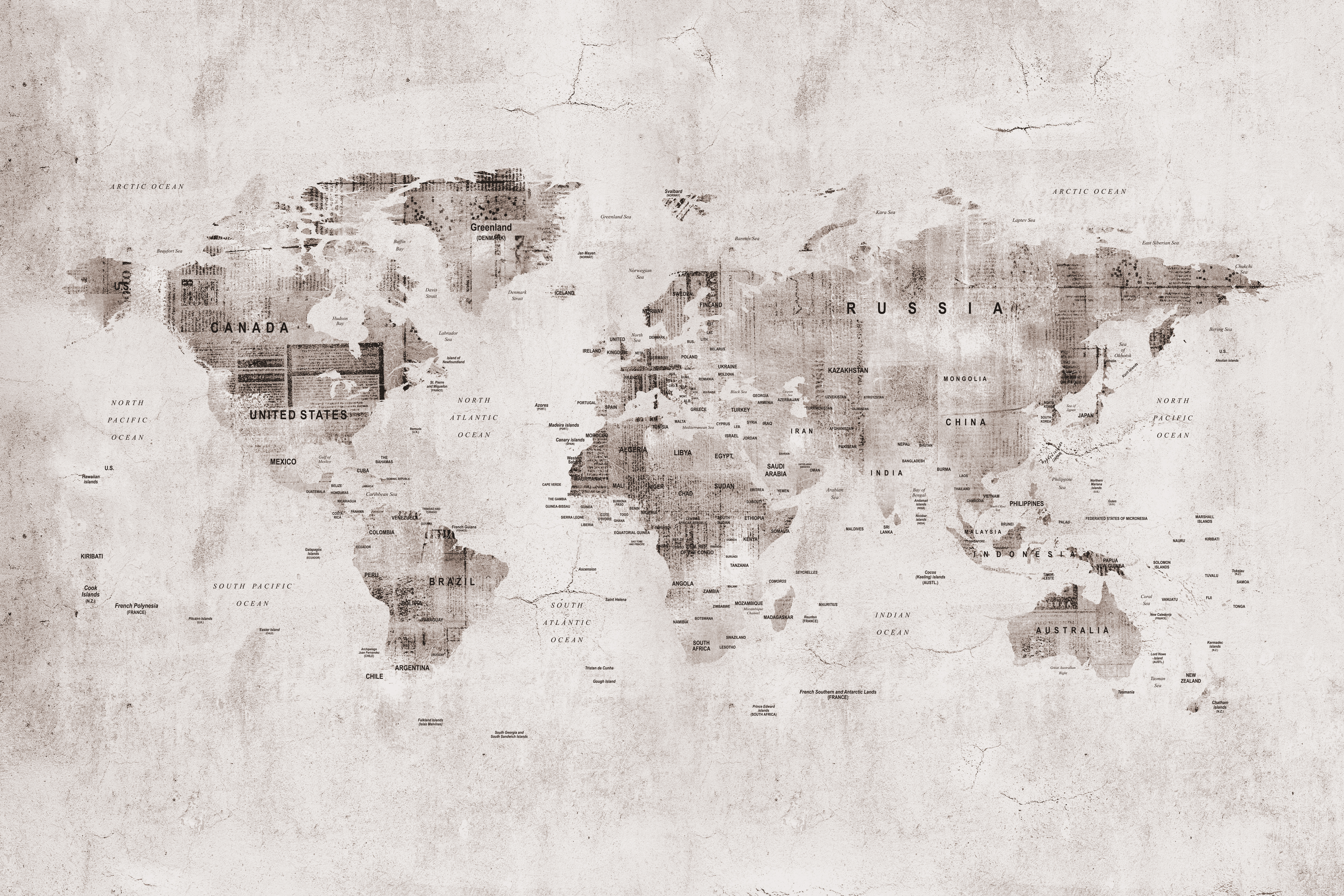 MAP - 20 B | Map Series Map Look 40 inches Canvas Paper (Customized Size Wallpaper)