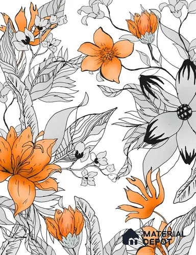 MBC001 | Murals Series Florals Look 52 inches Economy Paper (Customized Size Wallpaper)