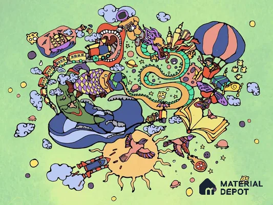 MDY001 | Kid Series Abstract Look 52 inches Economy Paper (Customized Size Wallpaper)