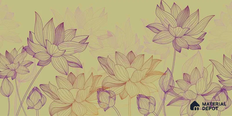MTV012-3 | Murals Series Florals Look 40 inches Sandblast Paper (Customized Size Wallpaper)