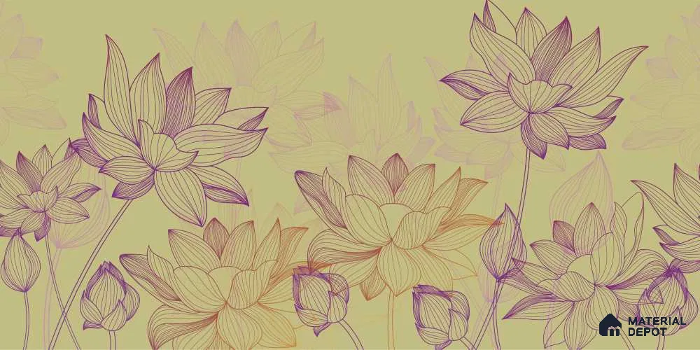 MTV012-3 | Murals Series Florals Look 50 inches Premium Paper (Customized Size Wallpaper)