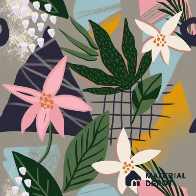 PAK043-4 | Modern Series Florals Look 52 inches Economy Paper (Customized Size Wallpaper)