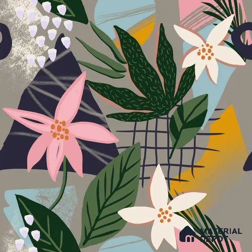 PAK043-4 | Modern Series Florals Look 40 inches Sandblast Paper (Customized Size Wallpaper)