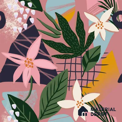 PAK043-6 | Modern Series Florals Look 40 inches Canvas Paper (Customized Size Wallpaper)
