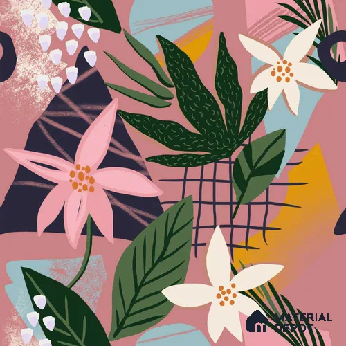 PAK043-6 | Modern Series Florals Look 52 inches Economy Paper (Customized Size Wallpaper)