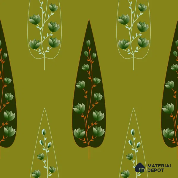 PDK027-1 | Modern Series Florals Look 40 inches Sandblast Paper (Customized Size Wallpaper)