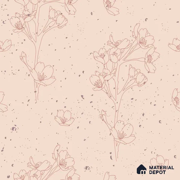 PDK034-9 | Modern Series Florals Look 40 inches Sandblast Paper (Customized Size Wallpaper)