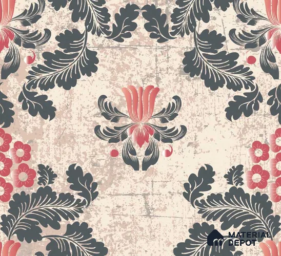 PDK040-2 | Traditional Series Florals Look 40 inches Canvas Paper (Customized Size Wallpaper)