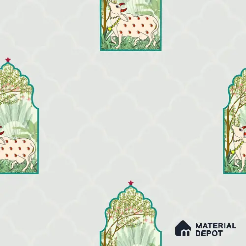 PIC-18 | Pichwai Series Animal Print Look 52 inches Economy Paper (Customized Size Wallpaper)