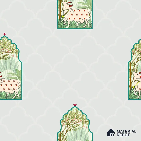 PIC-18 | Pichwai Series Animal Print Look 52 inches Economy Paper (Customized Size Wallpaper)