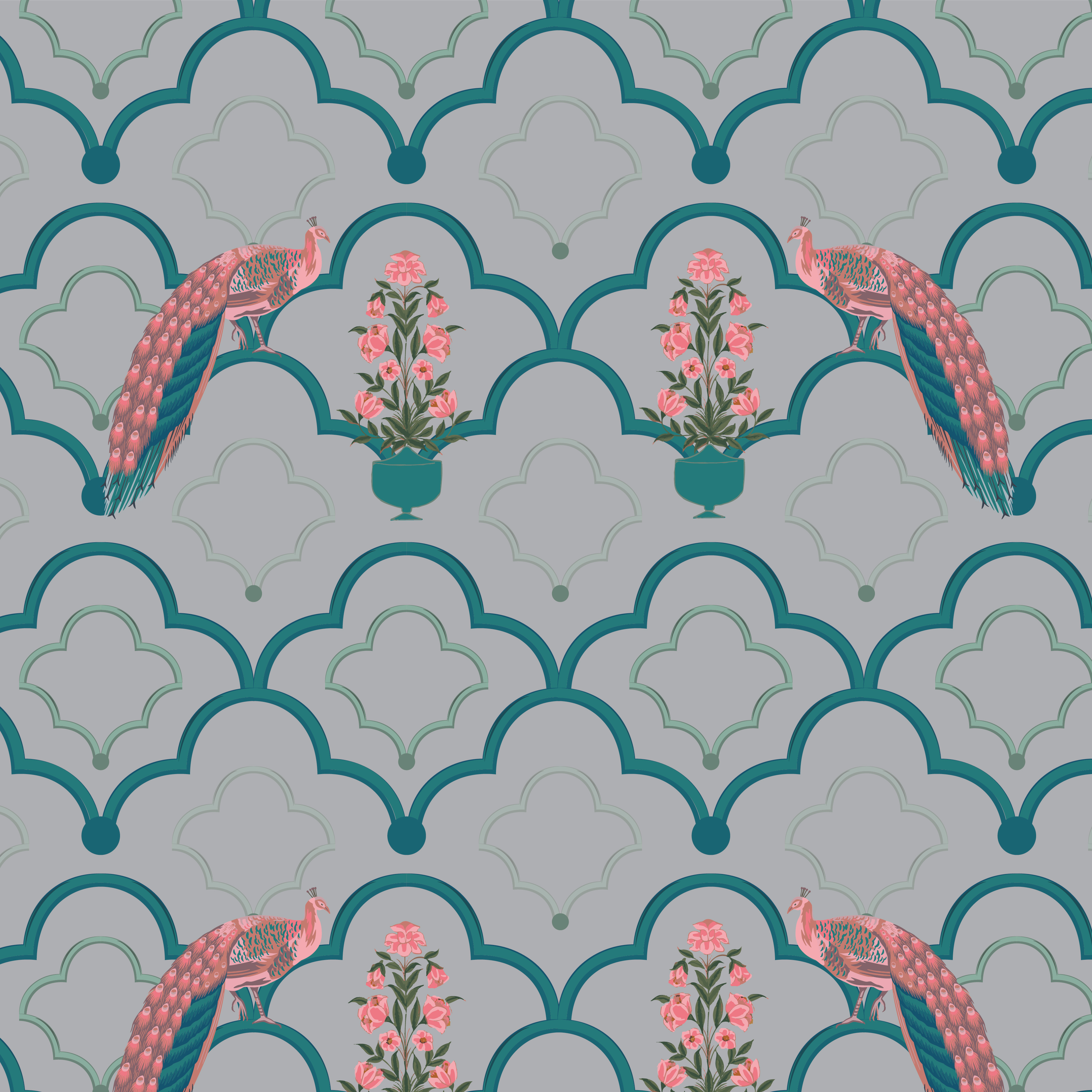 A close-up of a PIC-19 | Pichwai Series Animal Print Look 40 inches Sandblast Paper (Customized Size Wallpaper) available at Material Depot in Bangalore