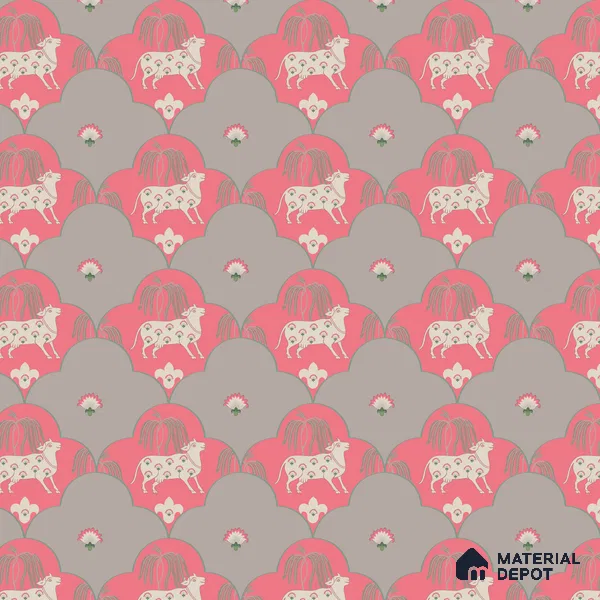 PIC-23 | Pichwai Series Animal Print Look 40 inches Sandblast Paper (Customized Size Wallpaper)