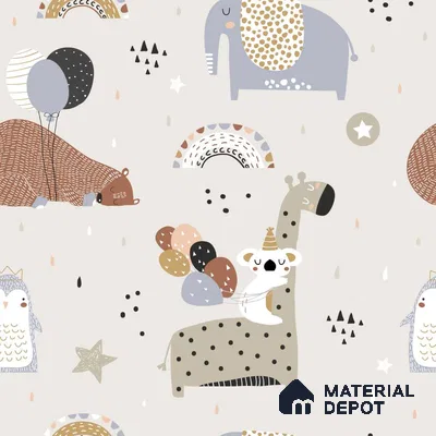 PIND016 | Kid Series Animal Print Look 52 inches Economy Paper (Customized Size Wallpaper)