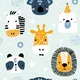 A close-up of a PIND017 | Kid Series Animal Print Look 40 inches Sandblast Paper (Customized Size Wallpaper) available at Material Depot in Bangalore