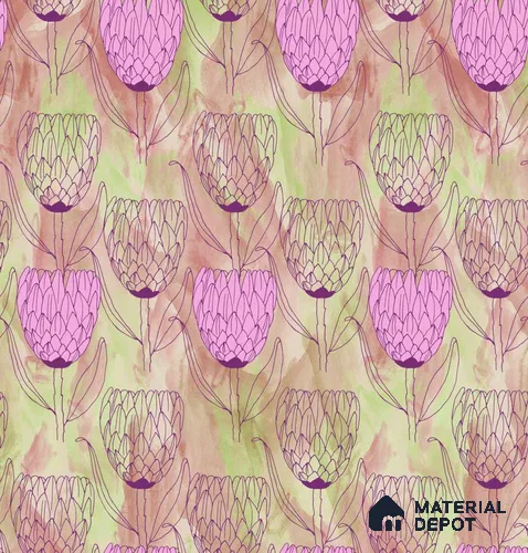 POS008-4 | Modern Series Florals Look 52 inches Economy Paper (Customized Size Wallpaper)