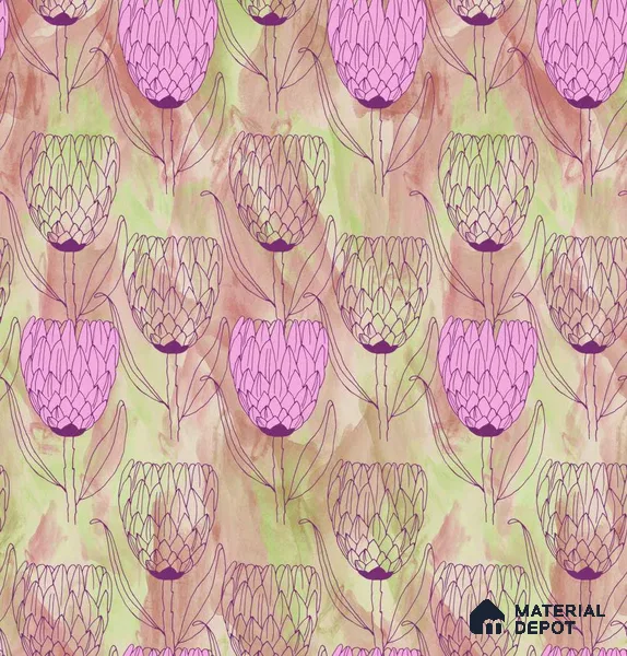 POS008-4 | Modern Series Florals Look 40 inches Canvas Paper (Customized Size Wallpaper)