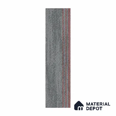 D.Grey/Red Carpet Tile CF 00083 N 25 x 100 cm | E+ Backing 100 % Duratron Nylon - 4.9 mm | 10 Year Carpet Wear Warranty