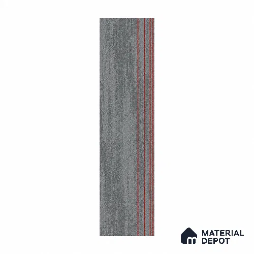 D.Grey/Red Carpet Tile CF 00083 N 25 x 100 cm | E+ Backing 100 % Duratron Nylon - 4.9 mm | 10 Year Carpet Wear Warranty