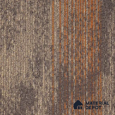 0182 - Beige/Orange 500x500 mm 100% PP/Eco Back Carpet Tile - 5 mm