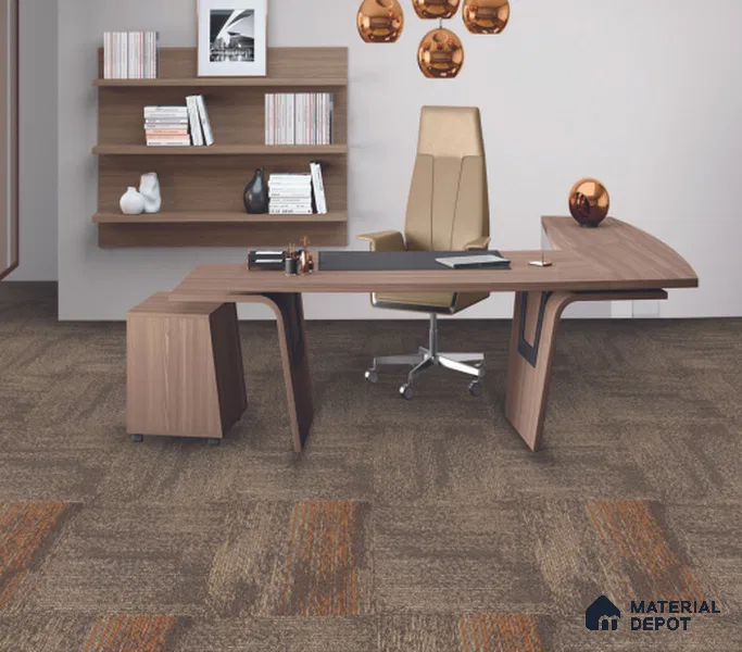 0182 - Beige/Orange 500x500 mm 100% PP/Eco Back Carpet Tile - 5 mm