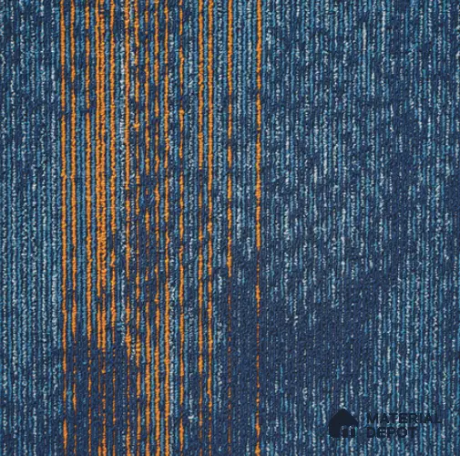 0184 - Blue/Orange 500x500 mm 100% PP/Eco Back Carpet Tile - 5 mm