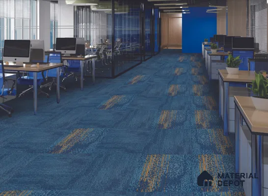 0184 - Blue/Orange 500x500 mm 100% PP/Eco Back Carpet Tile - 5 mm