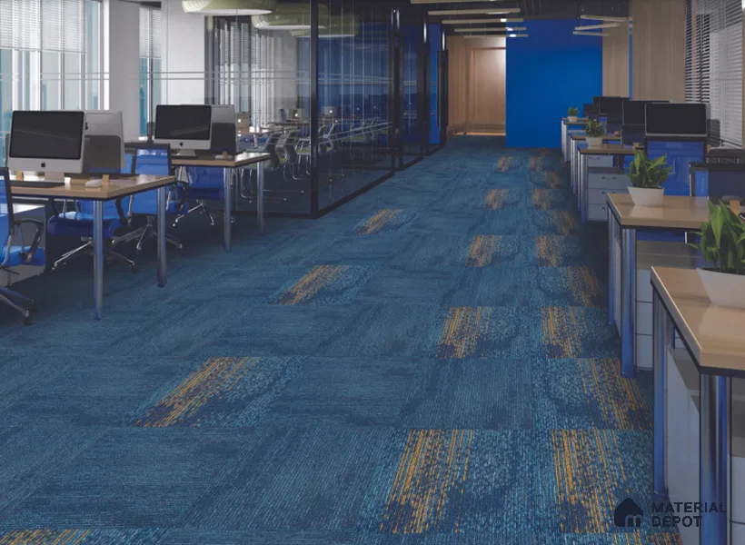 0184 - Blue/Orange 500x500 mm 100% PP/Eco Back Carpet Tile - 5 mm