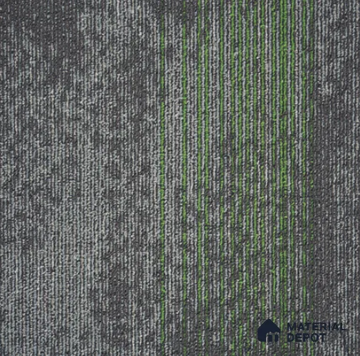 0185- Grey/Green 500x500 mm 100% PP/Eco Back Carpet Tile - 5 mm