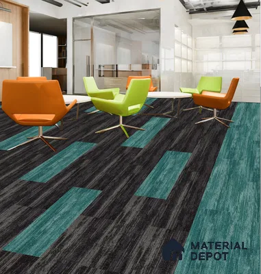03 Cyan Blue 1000x250 mm 100% Nylon/Eco Back Carpet Tile - 4 mm