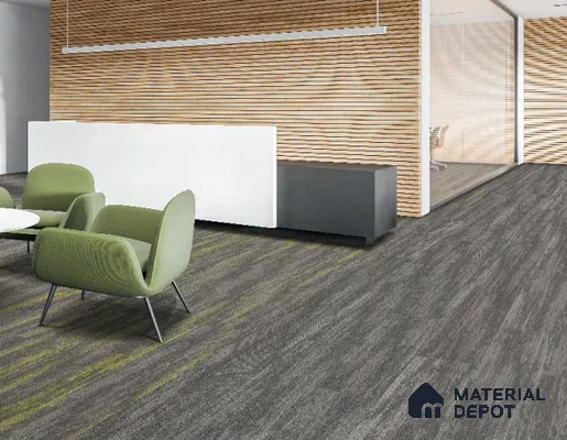 04 Grey/L.Green 1000x250 mm 100% Nylon/Eco Back Carpet Tile - 4 mm